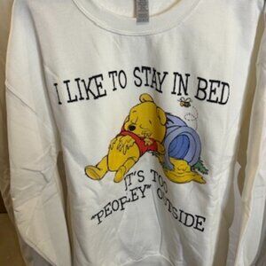 Winnie the Pooh Sweatshirt – I Like to Stay in Bed - XL